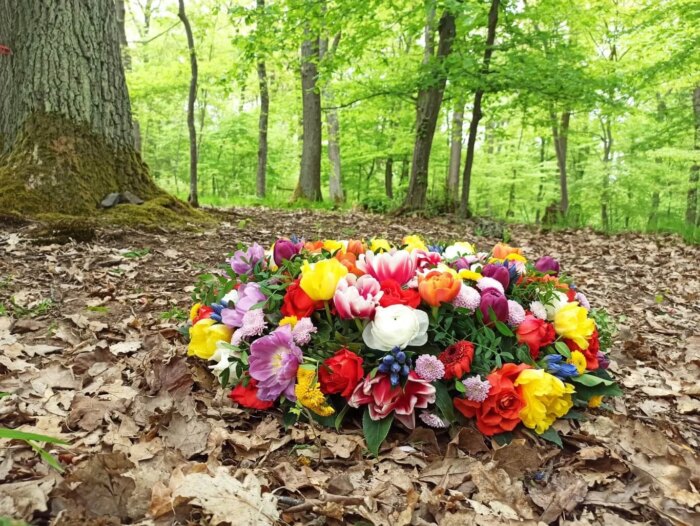 Blumenkranz im Wald