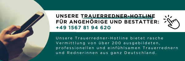 Erinnerungsfeier: 4 (gute) Gründe für das lebhafte Event! 1 Banner Trauerredner-Hotline